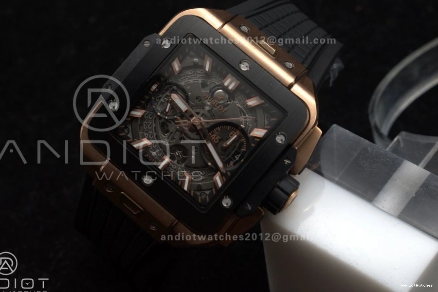 Edition Dial BBF Bezel Skeleton 1:1 A Ceramic Square Unico on Affordable Rubber RG Bang Strap 42mm 1116 Black Best 1024